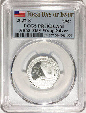 2022 PCGS Certified American Women Quarters Anna May Wong First Day of Issue Label - back