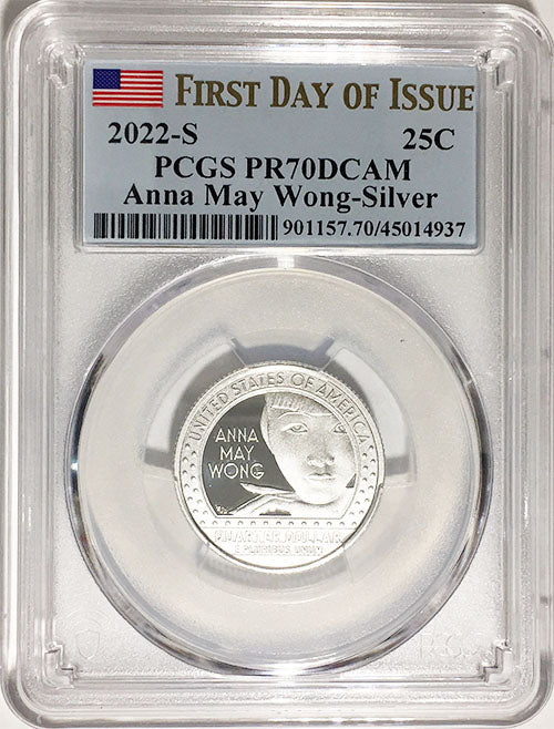 2022 PCGS Certified American Women Quarters Anna May Wong First Day of Issue Label - back