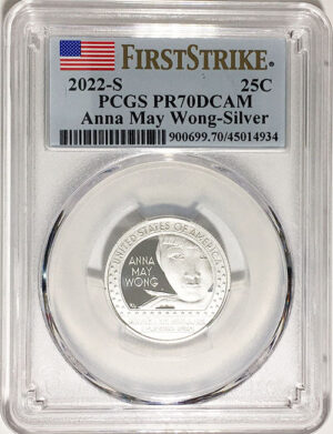2022 PCGS Certified American Women Quarters Anna May Wong First Strike Label - back