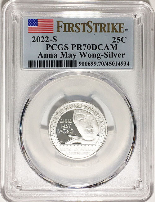 2022 PCGS Certified American Women Quarters Anna May Wong First Strike Label - back