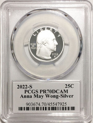 2022 PCGS Certified American Women Quarters Anna May Wong with Stephanie Sabin Label - front