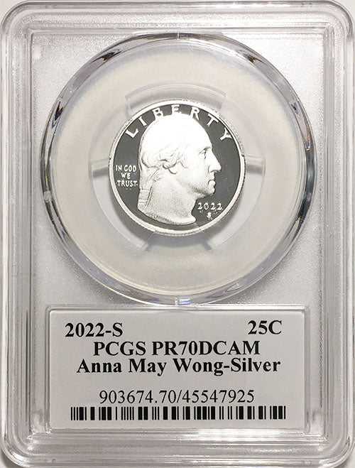 2022 PCGS Certified American Women Quarters Anna May Wong with Stephanie Sabin Label - front