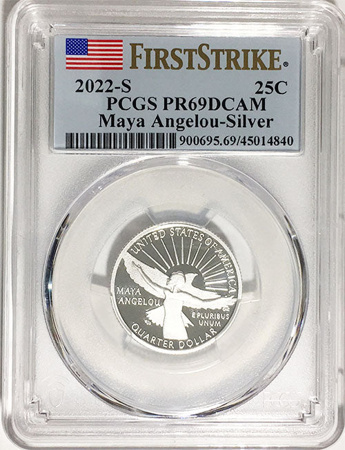 2022 Certified Mint State and Proof American Women Quarters Maya Angelou First Strike Labels - back