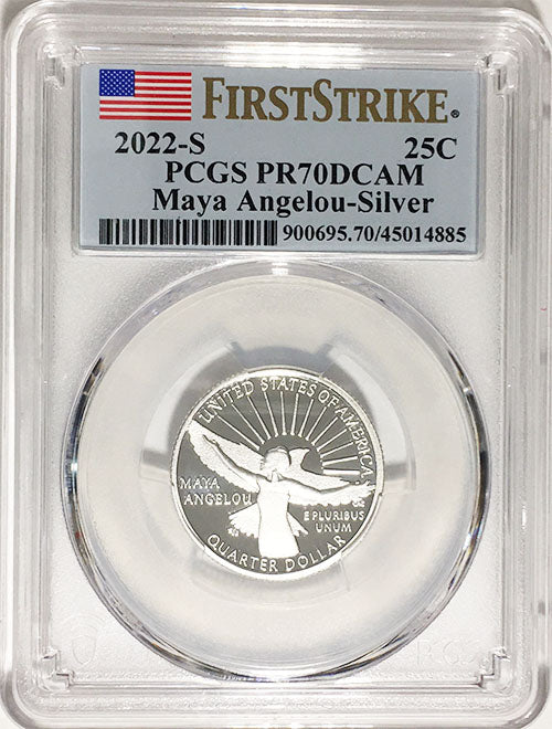 2022 Certified Mint State and Proof American Women Quarters Maya Angelou First Strike Labels - back