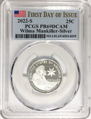 2022 PCGS Certified American Women Quarters Wilma Mankiller First Day of Issue Label - back