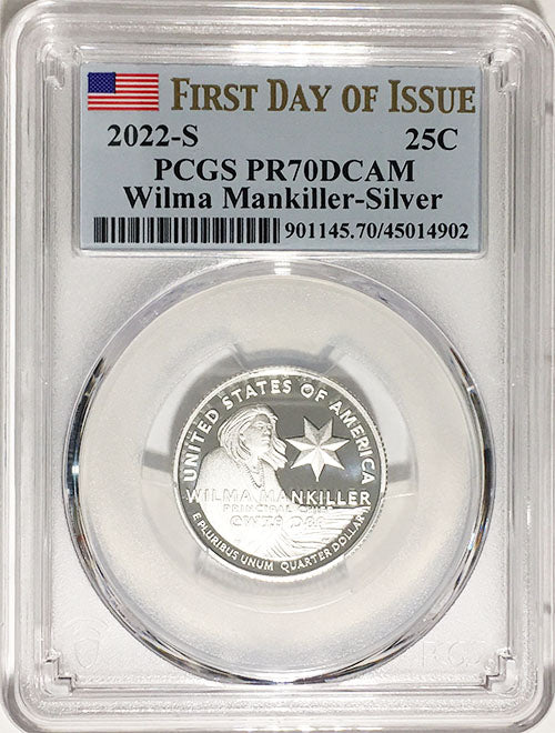 2022 PCGS Certified American Women Quarters Wilma Mankiller First Day of Issue Label - back