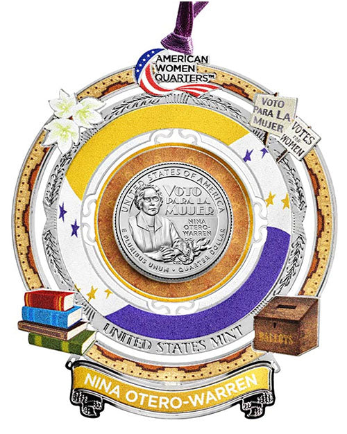 2022 Colorize, Gold Plated, Birth Year Sets, and Christmas Ornament American Women Quarter Nina Otero-Warren - photo 5