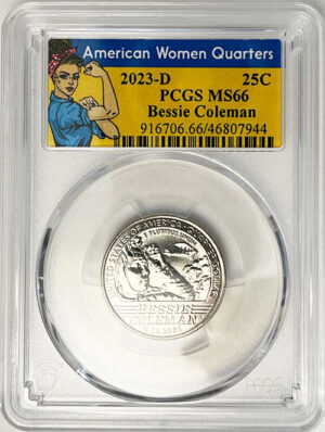 2023 PCGS Certified American Women Quarter Bessie Coleman Rosie Label - back