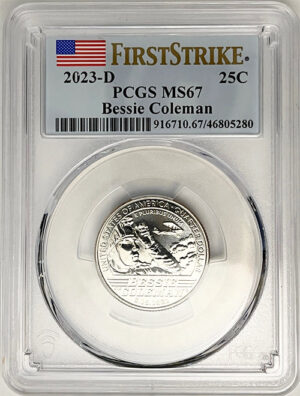 2023 PCGS Certified American Women Quarter Bessie Coleman First Strike Label - back