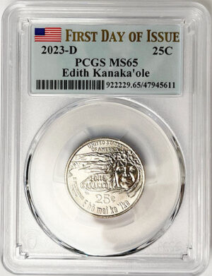 2023 PCGS Certified American Women Quarter Edith Kanakaole First Day of Issue Label - back