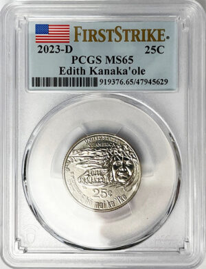 2023 PCGS Certified American Women Quarter Edith Kanakaole First Strike Label - back