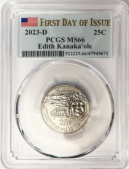 2023 PCGS Certified American Women Quarter Edith Kanakaole First Day of Issue Label - back
