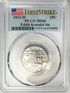 2023 PCGS Certified American Women Quarter Edith Kanakaole First Strike Label - back