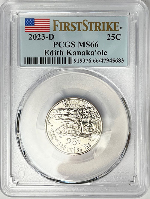 2023 PCGS Certified American Women Quarter Edith Kanakaole First Strike Label - back