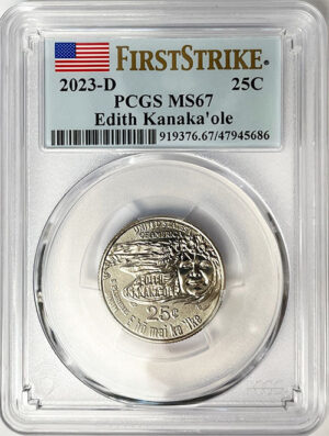 2023 PCGS Certified American Women Quarter Edith Kanakaole First Strike Label - back