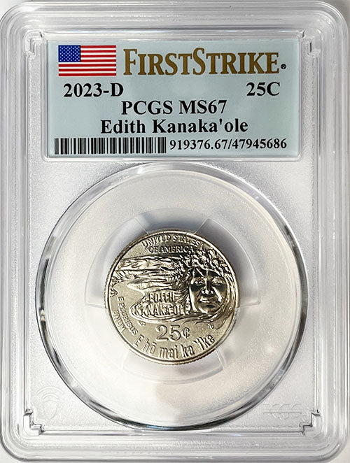 2023 PCGS Certified American Women Quarter Edith Kanakaole First Strike Label - back