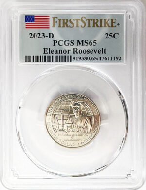 2023 PCGS Certified American Women Quarter Eleanor Roosevelt First Strike Label - back