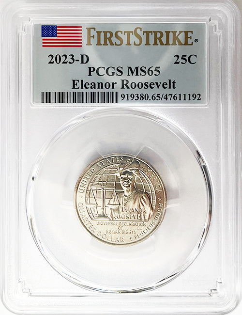 2023 PCGS Certified American Women Quarter Eleanor Roosevelt First Strike Label - back