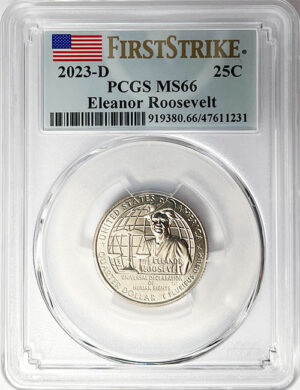 2023 PCGS Certified American Women Quarter Eleanor Roosevelt First Strike Label - back