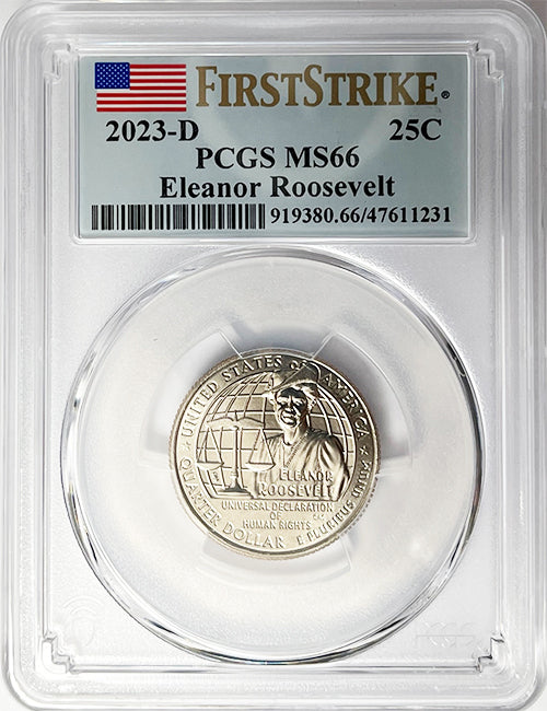 2023 PCGS Certified American Women Quarter Eleanor Roosevelt First Strike Label - back