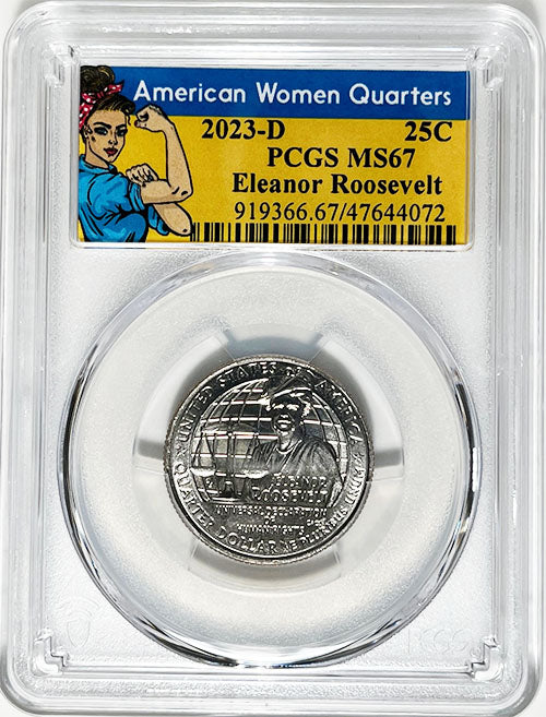 2023 PCGS Certified American Women Quarter Eleanor Roosevelt Rosie Label - back