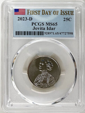 2023 PCGS Certified American Women Quarter Jovita Idar First Day of Issue Label - back