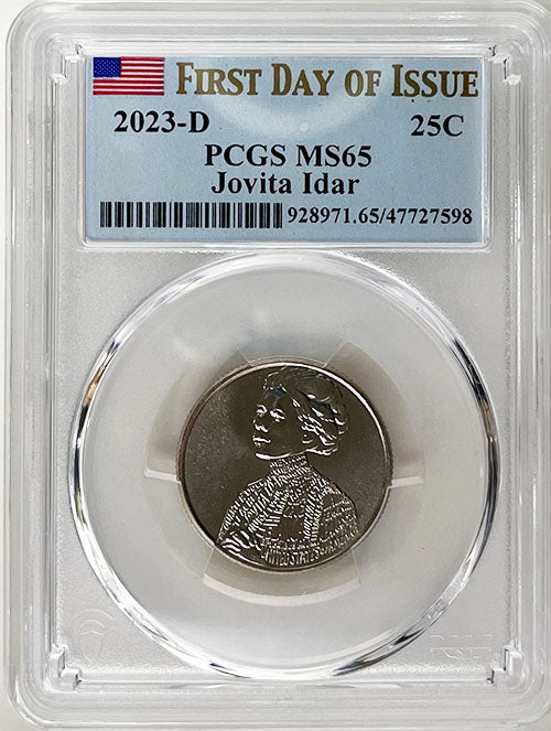 2023 PCGS Certified American Women Quarter Jovita Idar First Day of Issue Label - back