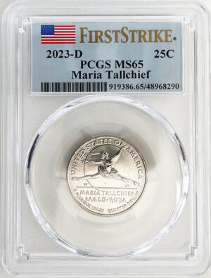 2023 PCGS Certified American Women Quarter Maria Tallchief First Strike Label - back