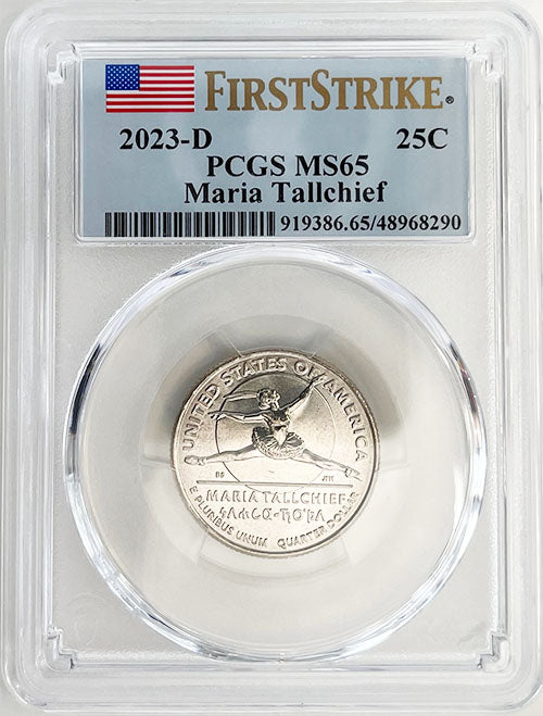 2023 PCGS Certified American Women Quarter Maria Tallchief First Strike Label - back