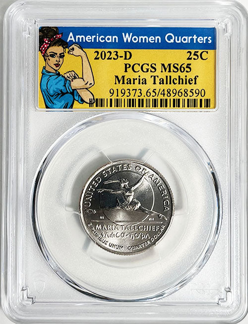2023 PCGS Certified American Women Quarter Maria Tallchief Rosie Label - back