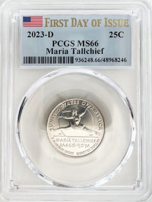 2023 PCGS Certified American Women Quarter Maria Tallchief First Day of Issue Label - back