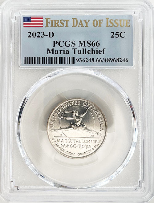 2023 PCGS Certified American Women Quarter Maria Tallchief First Day of Issue Label - back