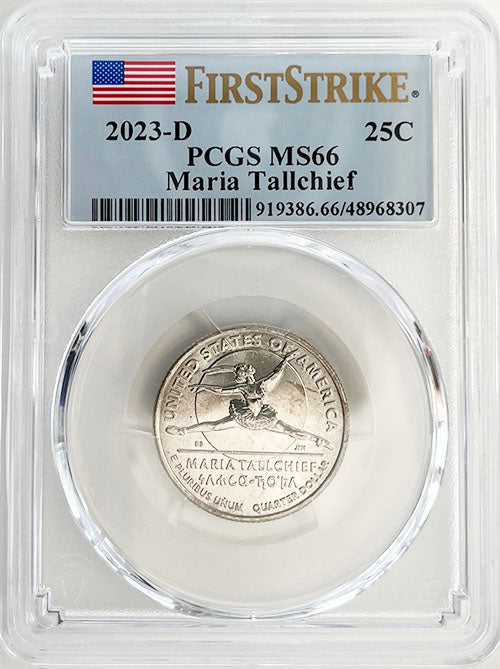 2023 PCGS Certified American Women Quarter Maria Tallchief First Strike Label - back