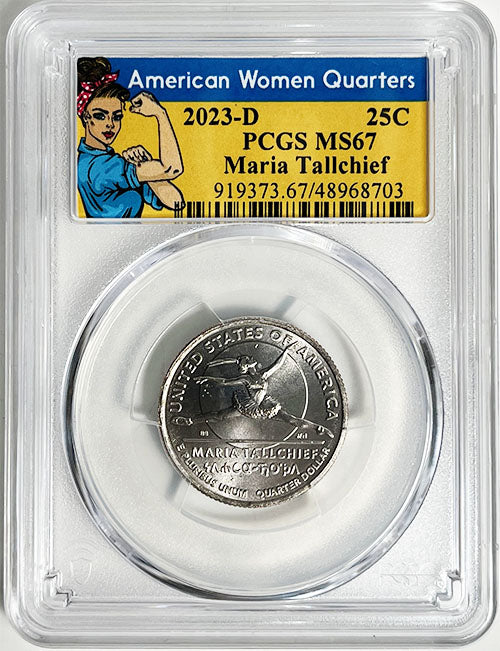 2023 PCGS Certified American Women Quarter Maria Tallchief Rosie Label - back