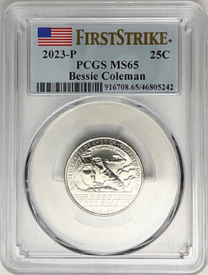 2023 PCGS Certified American Women Quarter Bessie Coleman First Strike Label - back