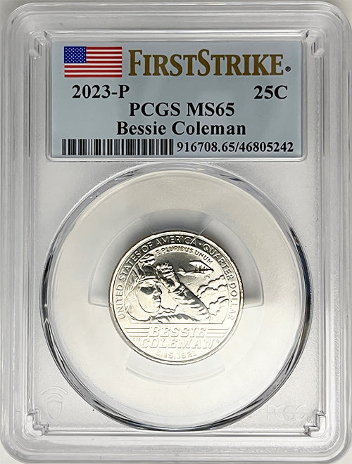 2023 PCGS Certified American Women Quarter Bessie Coleman First Strike Label - back