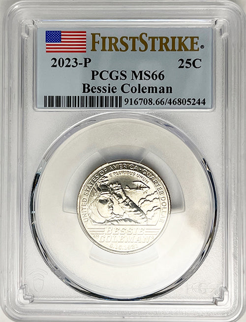 2023 PCGS Certified American Women Quarter Bessie Coleman First Strike Label - back