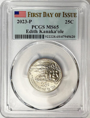 2023 PCGS Certified American Women Quarter Edith Kanakaole First Day of Issue Label - back