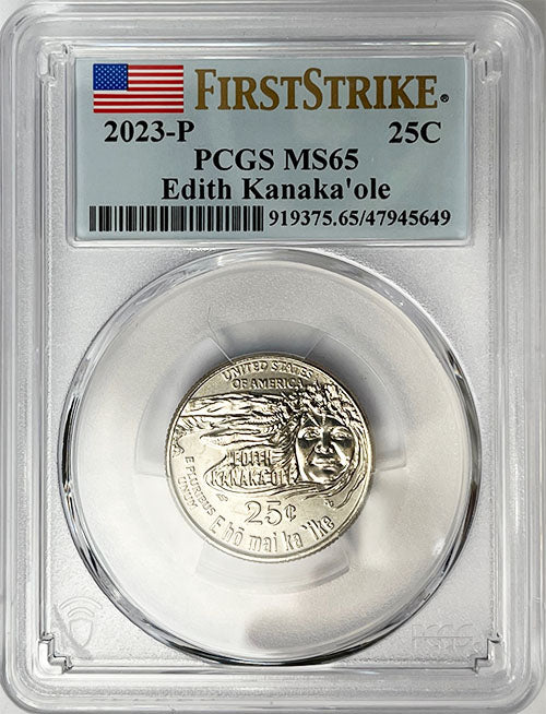 2023 PCGS Certified American Women Quarter Edith Kanakaole First Strike Label - back