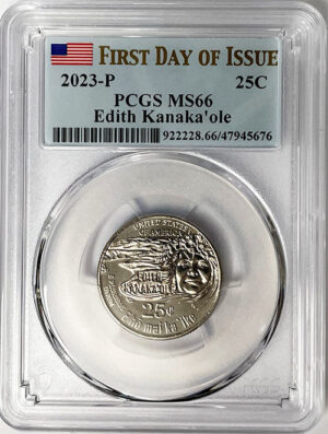 2023 PCGS Certified American Women Quarter Edith Kanakaole First Day of Issue Label - back