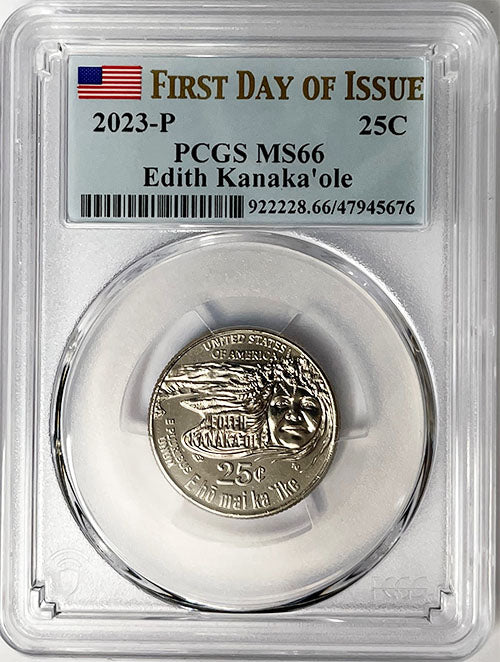 2023 PCGS Certified American Women Quarter Edith Kanakaole First Day of Issue Label - back
