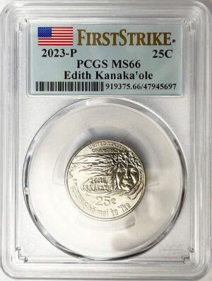 2023 PCGS Certified American Women Quarter Edith Kanakaole First Strike Label - back