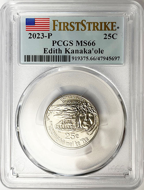2023 PCGS Certified American Women Quarter Edith Kanakaole First Strike Label - back
