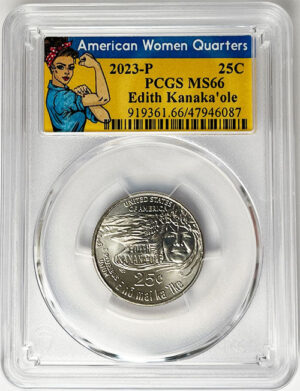 2023 PCGS Certified American Women Quarter Edith Kanakaole Rosie Label - back