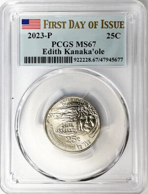 2023 PCGS Certified American Women Quarter Edith Kanakaole First Day of Issue Label - back