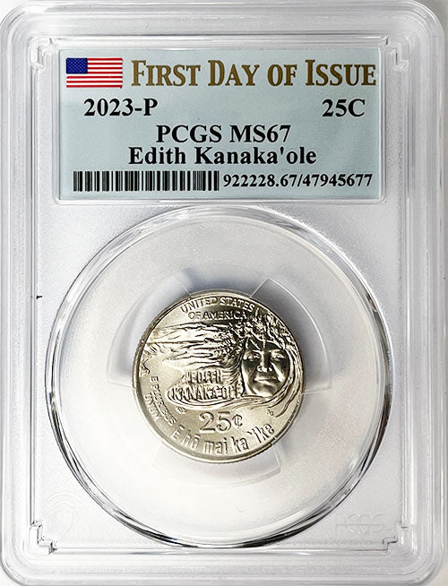 2023 PCGS Certified American Women Quarter Edith Kanakaole First Day of Issue Label - back