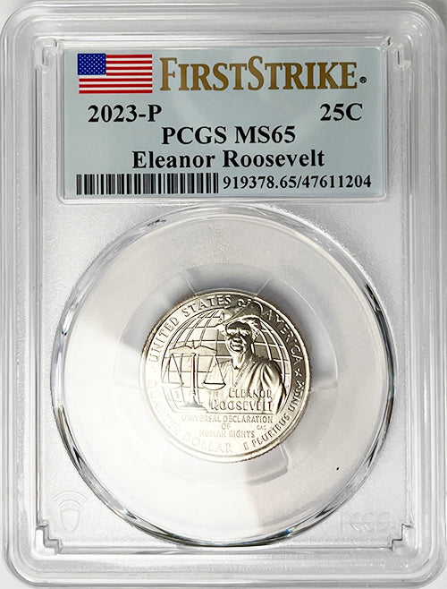 2023 PCGS Certified American Women Quarter Eleanor Roosevelt First Strike Label - back