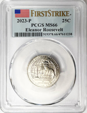 2023 PCGS Certified American Women Quarter Eleanor Roosevelt First Strike Label - back