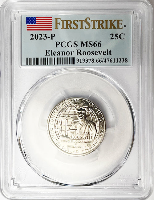 2023 PCGS Certified American Women Quarter Eleanor Roosevelt First Strike Label - back
