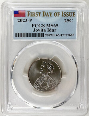 2023 PCGS Certified American Women Quarter Jovita Idar First Day of Issue Label - back
